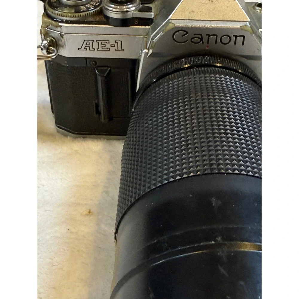 Canon AE-1 35mm SLR Film Camera with Vivitar 70-200mm f3.8 Macro Zoom Lens